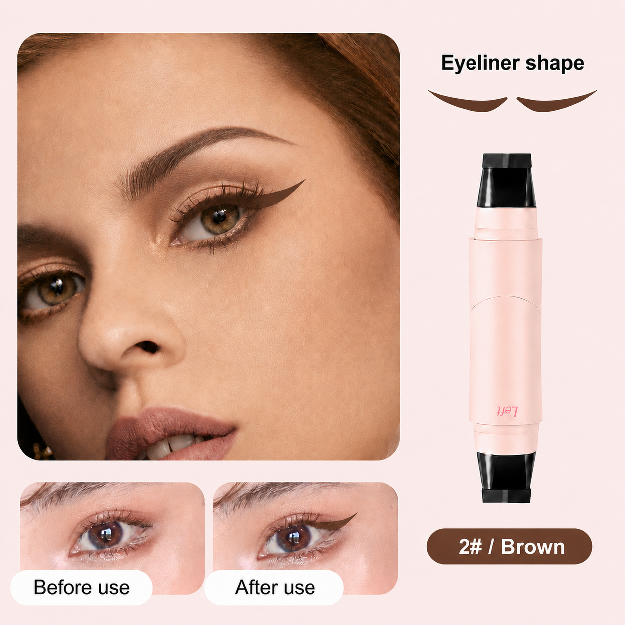 🔥Last Day-Buy 1 Get 1 Free🔥Rotating Waterproof Winged Eyeliner Stamp Pen