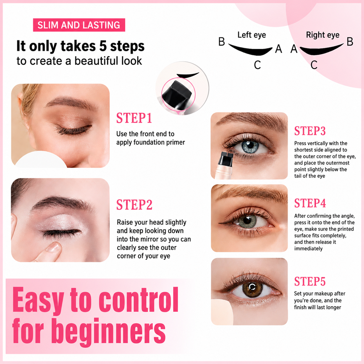 🔥Last Day-Buy 1 Get 1 Free🔥Rotating Waterproof Winged Eyeliner Stamp Pen