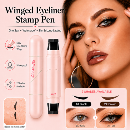 🔥Last Day-Buy 1 Get 1 Free🔥Rotating Waterproof Winged Eyeliner Stamp Pen